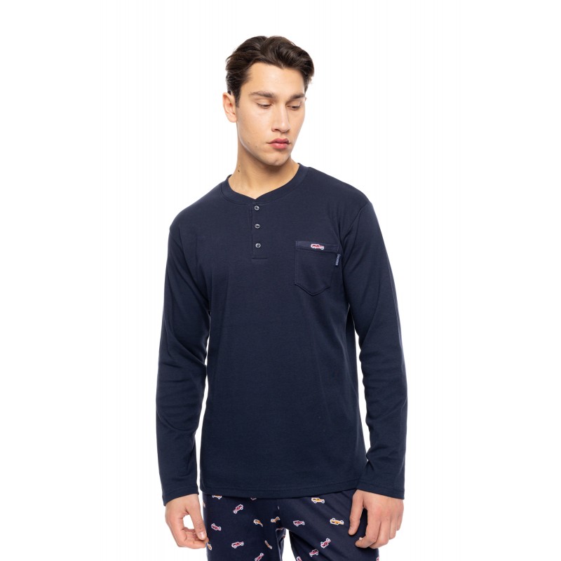 W-M801 - Yacht Blue - PYJAMA NAVY BLUE CARS- (W-M801)