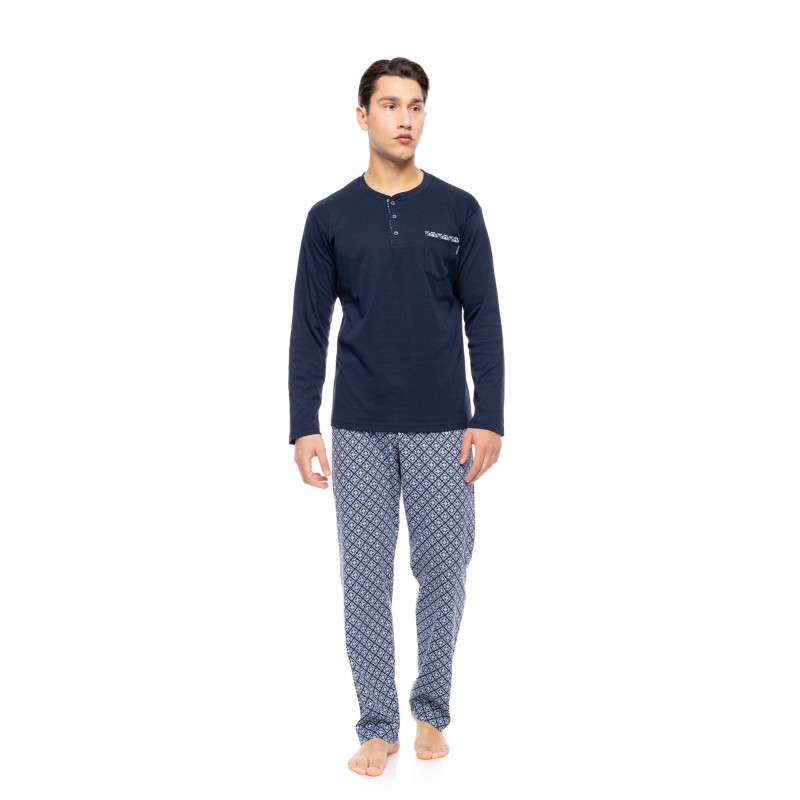 W-M804 - Yacht Blue - PYJAMA OCEAN BLUE GEO- (W-M804)