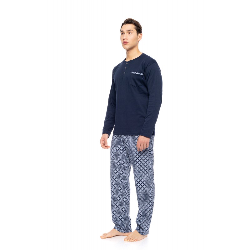 W-M804 - Yacht Blue - PYJAMA OCEAN BLUE GEO- (W-M804)