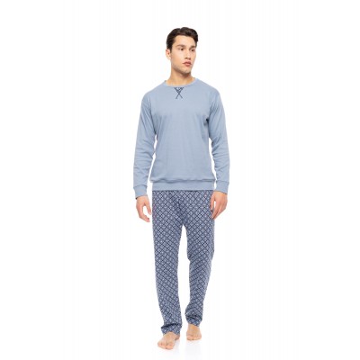 W-M805 - Blue Cloud - PYJAMA OCEAN BLUE GEO- (W-M805) W-M805 - Blue Cloud - PYJAMA OCEAN BLUE GEO- (W-M805)