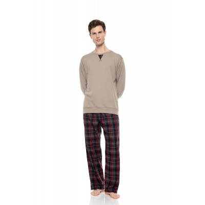 W-M820 - Bordo - Pyjama Oxford Grey Plaid- (W-M820)