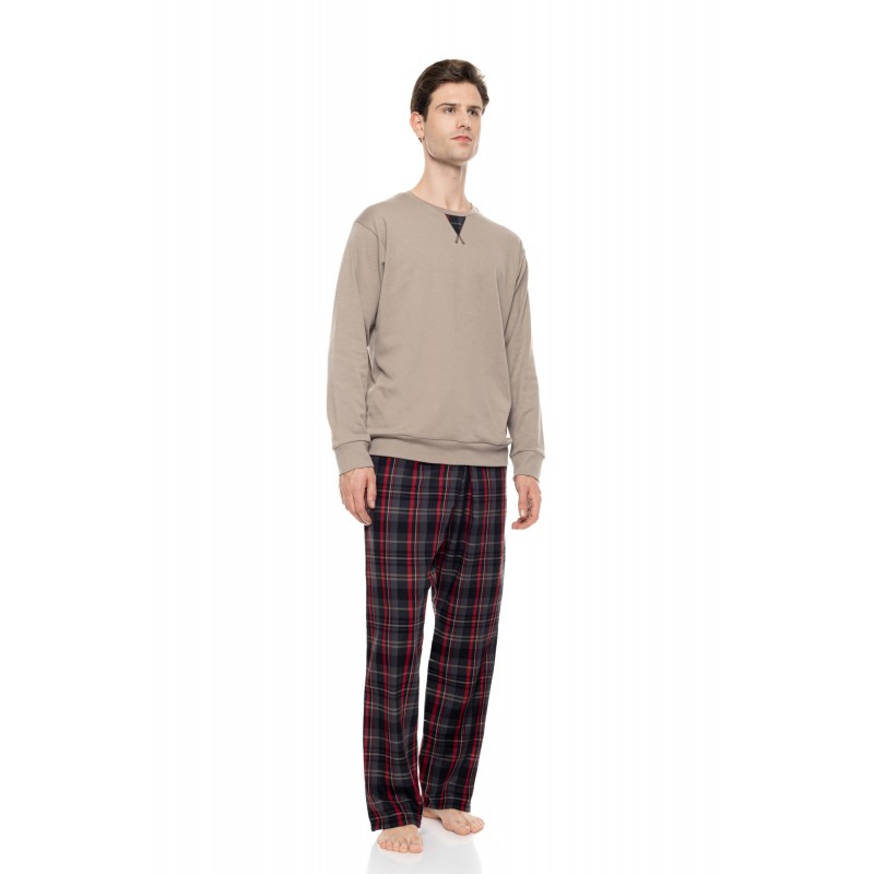 W-M820 - Bordo - Pyjama Oxford Grey Plaid- (W-M820)