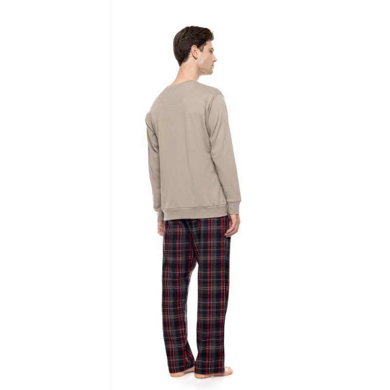 W-M820 - Bordo - Pyjama Oxford Grey Plaid- (W-M820)