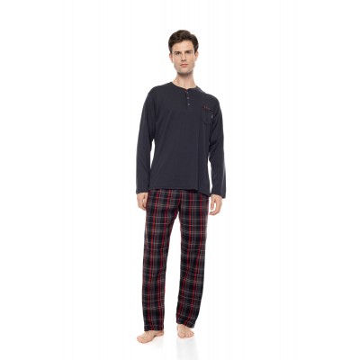 W-M821 - Grey Charcoal - Pyjama Oxford Grey Plaid- (W-M821)