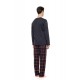 W-M821 - Grey Charcoal - Pyjama Oxford Grey Plaid- (W-M821)