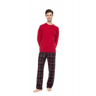 W-M822 - Bordo - Pyjama Oxford Grey Plaid- (W-M822)