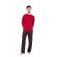 W-M822 - Bordo - Pyjama Oxford Grey Plaid- (W-M822) W-M822 - Bordo - Pyjama Oxford Grey Plaid- (W-M822)