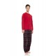 W-M822 - Bordo - Pyjama Oxford Grey Plaid- (W-M822) W-M822 - Bordo - Pyjama Oxford Grey Plaid- (W-M822)