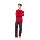 W-M822 - Bordo - Pyjama Oxford Grey Plaid- (W-M822) W-M822 - Bordo - Pyjama Oxford Grey Plaid- (W-M822)