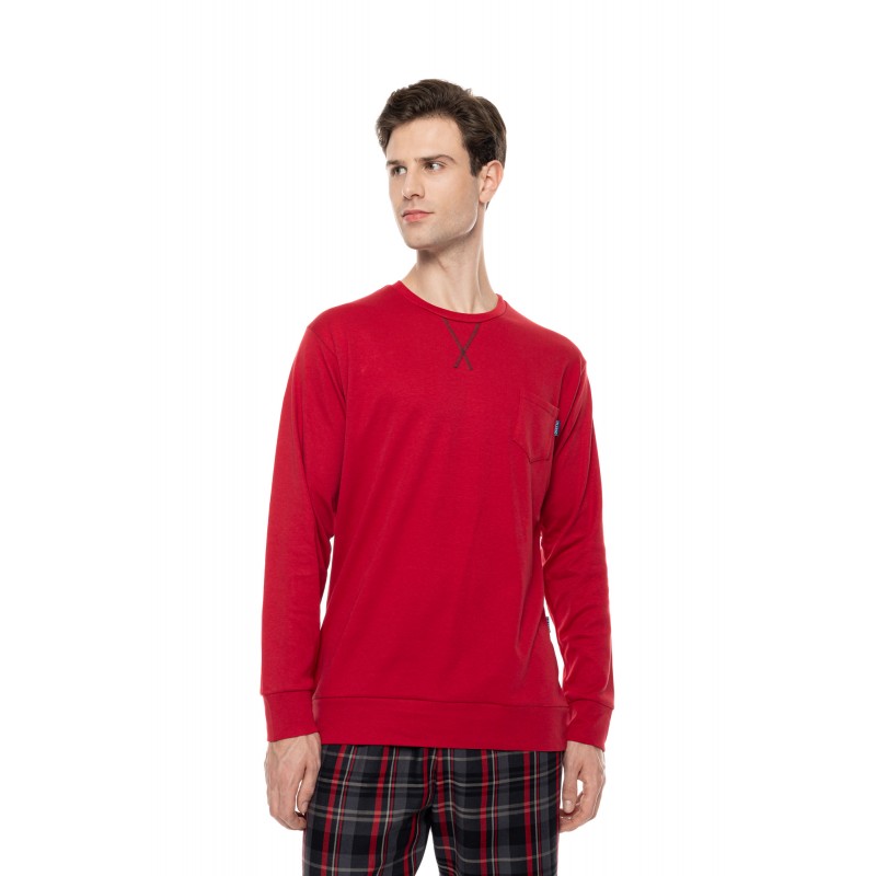 W-M822 - Bordo - Pyjama Oxford Grey Plaid- (W-M822) W-M822 - Bordo - Pyjama Oxford Grey Plaid- (W-M822)