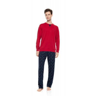 W-M824 - Bordo - Pyjama Alpine Deer- (W-M824)