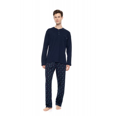 W-M825 - Yacht Blue - Pyjama Alpine Deer- (W-M825)