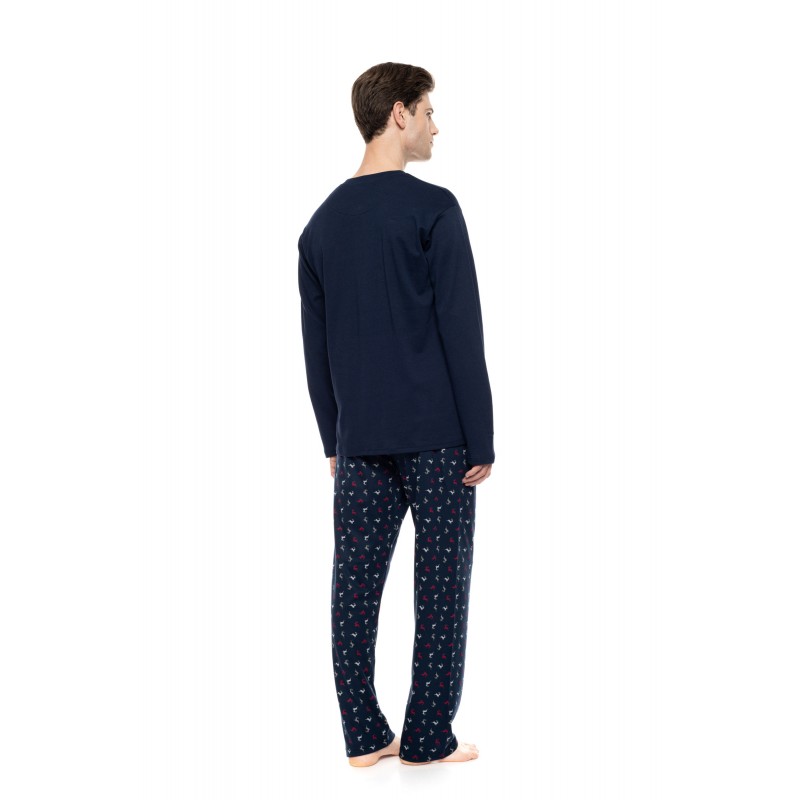 W-M825 - Yacht Blue - Pyjama Alpine Deer- (W-M825) W-M825 - Yacht Blue - Pyjama Alpine Deer- (W-M825)