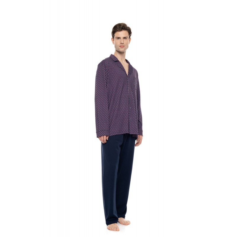 W-M828 - Type - Pyjama Buttoned Geo Bordo- (W-M828)