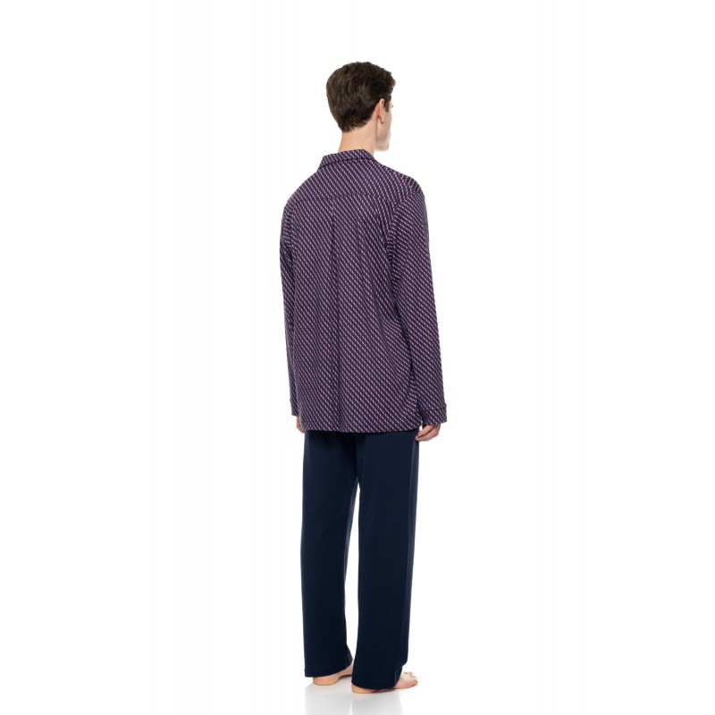 W-M828 - Type - Pyjama Buttoned Geo Bordo- (W-M828)
