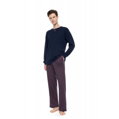W-M834 - Yacht Blue - Pyjama Classic Stripe- (W-M834)
