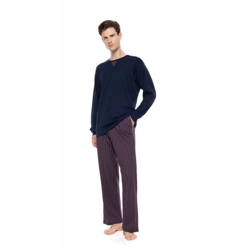 W-M834 - Yacht Blue - Pyjama Classic Stripe- (W-M834) W-M834 - Yacht Blue - Pyjama Classic Stripe- (W-M834)