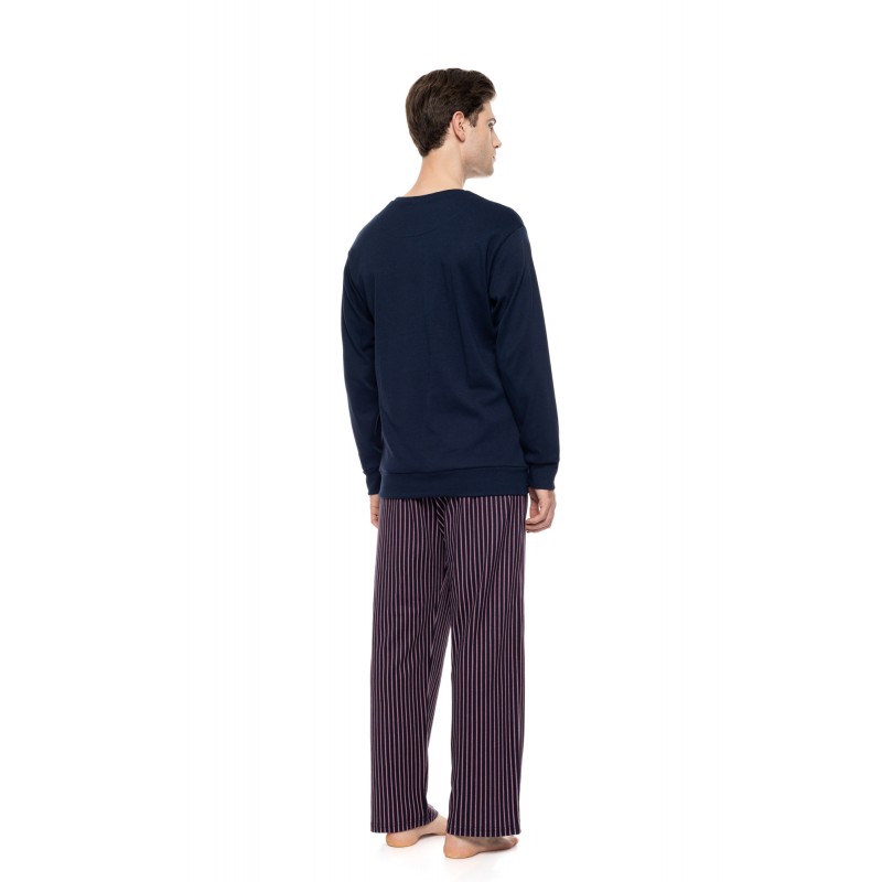 W-M834 - Yacht Blue - Pyjama Classic Stripe- (W-M834) W-M834 - Yacht Blue - Pyjama Classic Stripe- (W-M834)
