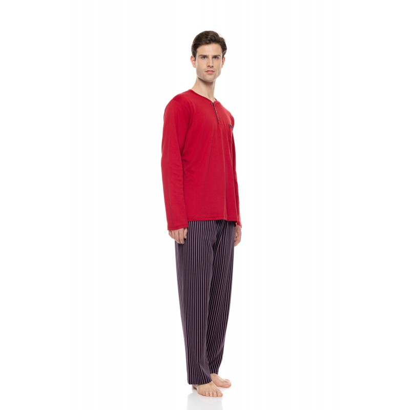 W-M835 - Bordo - Pyjama Classic Stripe- (W-M835) W-M835 - Bordo - Pyjama Classic Stripe- (W-M835)