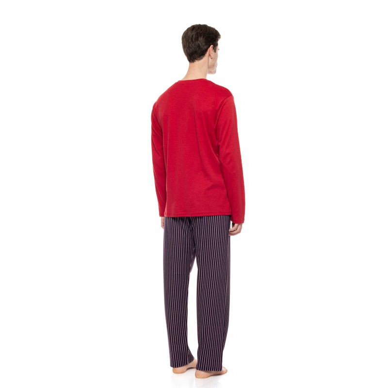 W-M835 - Bordo - Pyjama Classic Stripe- (W-M835) W-M835 - Bordo - Pyjama Classic Stripe- (W-M835)
