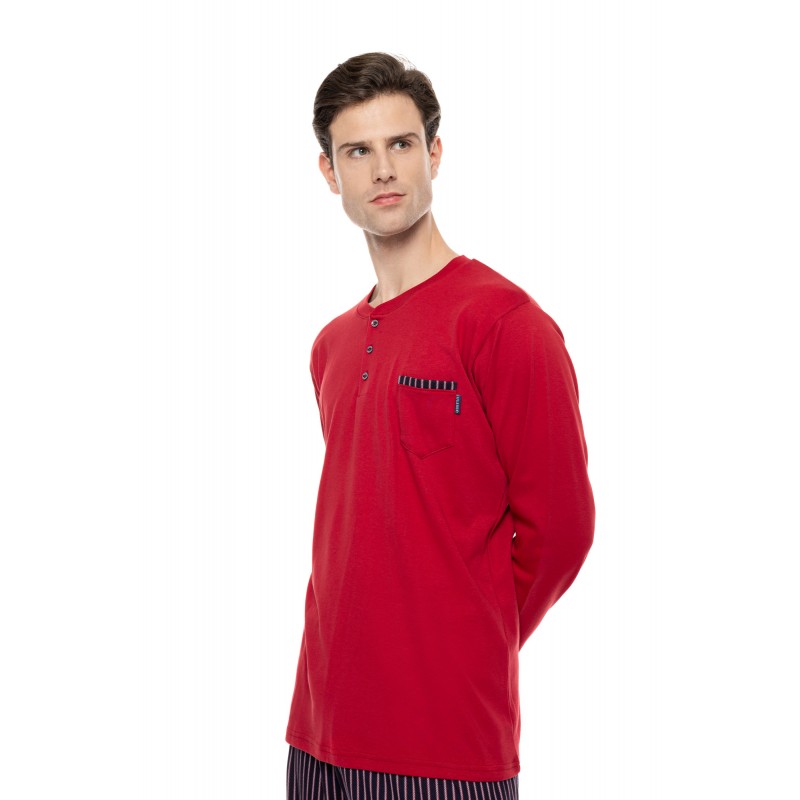 W-M835 - Bordo - Pyjama Classic Stripe- (W-M835) W-M835 - Bordo - Pyjama Classic Stripe- (W-M835)