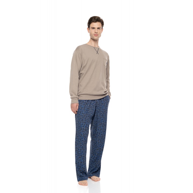 W-M838 - Sand - Pyjama Modern Plaid- (W-M838) W-M838 - Sand - Pyjama Modern Plaid- (W-M838)