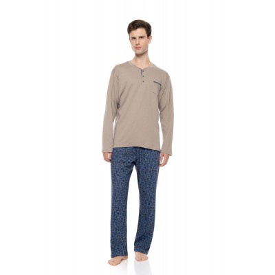 W-M839 - Sand - Pyjama Modern Plaid- (W-M839)