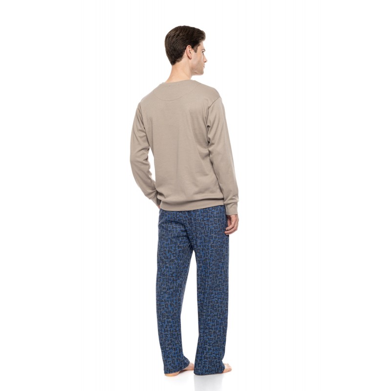 W-M839 - Sand - Pyjama Modern Plaid- (W-M839) W-M839 - Sand - Pyjama Modern Plaid- (W-M839)