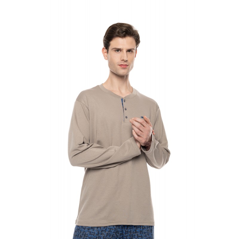 W-M839 - Sand - Pyjama Modern Plaid- (W-M839) W-M839 - Sand - Pyjama Modern Plaid- (W-M839)