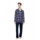 W-M842 - Type - Pyjama Buttoned Midnight Blue Plaid- (W-M842) W-M842 - Type - Pyjama Buttoned Midnight Blue Plaid- (W-M842)