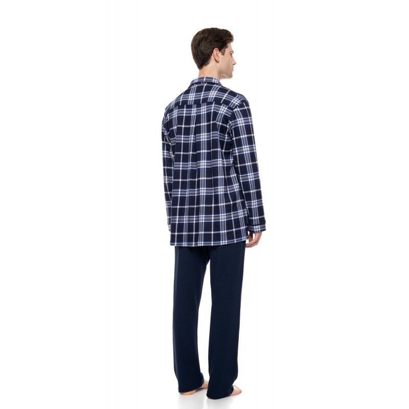 W-M842 - Type - Pyjama Buttoned Midnight Blue Plaid- (W-M842) W-M842 - Type - Pyjama Buttoned Midnight Blue Plaid- (W-M842)
