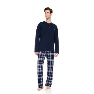 W-M844 - Type - Pyjama Midnight Blue Plaid- (W-M844)