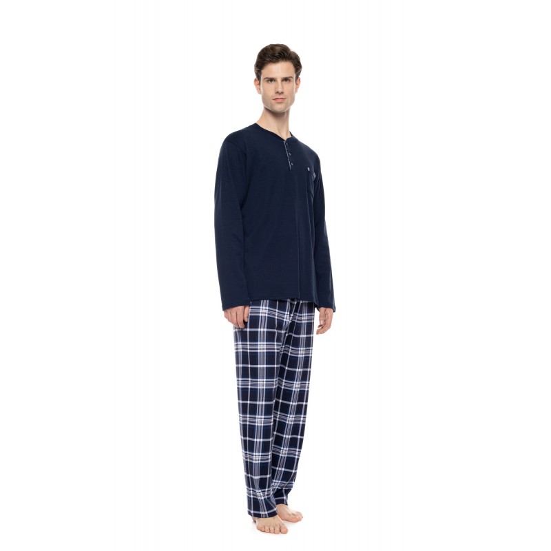 W-M844 - Type - Pyjama Midnight Blue Plaid- (W-M844)