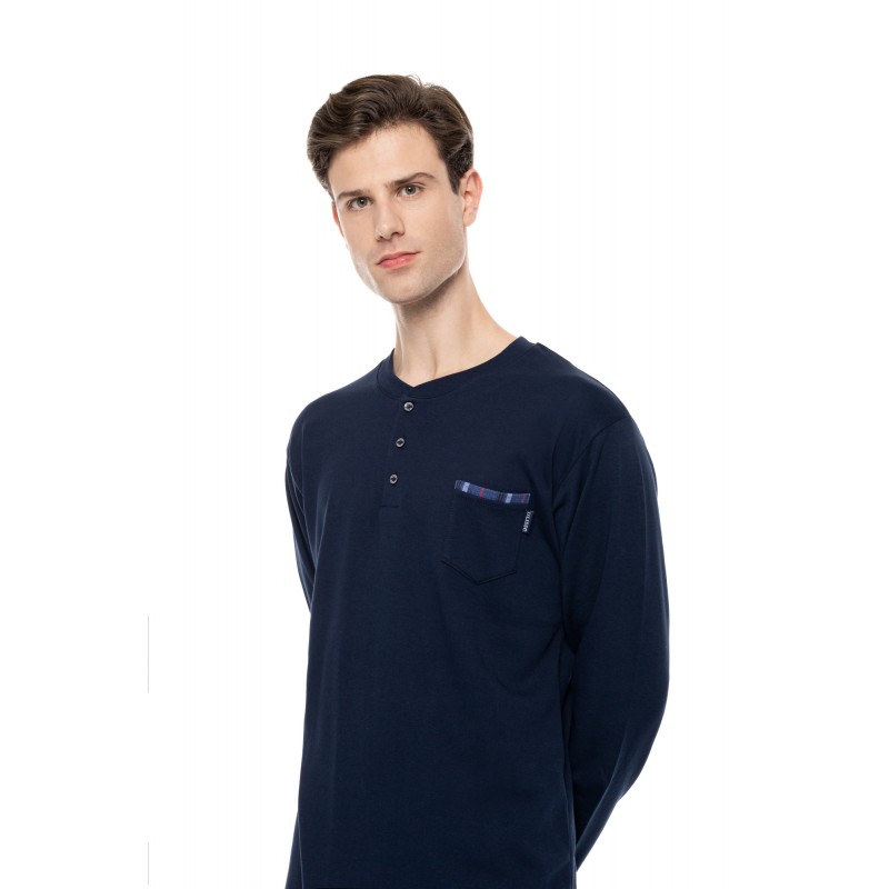 W-M848 - Yacht Blue - Pyjama Cobalt Blue- (W-M848)