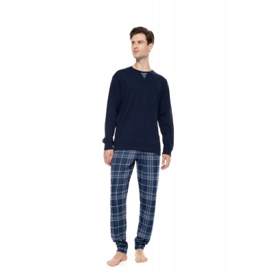 W-M852 - Yacht Blue - Pyjama Jacquard Denim- (W-M852)