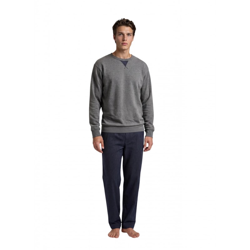 W-M864 - Grey Charcoal - Pyjama Jacquard Stripe- (W-M864) W-M864 - Grey Charcoal - Pyjama Jacquard Stripe- (W-M864)