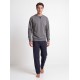 W-M864 - Grey Charcoal - Pyjama Jacquard Stripe- (W-M864) W-M864 - Grey Charcoal - Pyjama Jacquard Stripe- (W-M864)