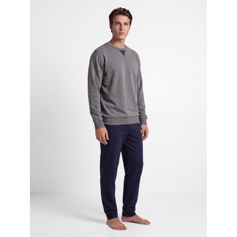 W-M864 - Grey Charcoal - Pyjama Jacquard Stripe- (W-M864) W-M864 - Grey Charcoal - Pyjama Jacquard Stripe- (W-M864)