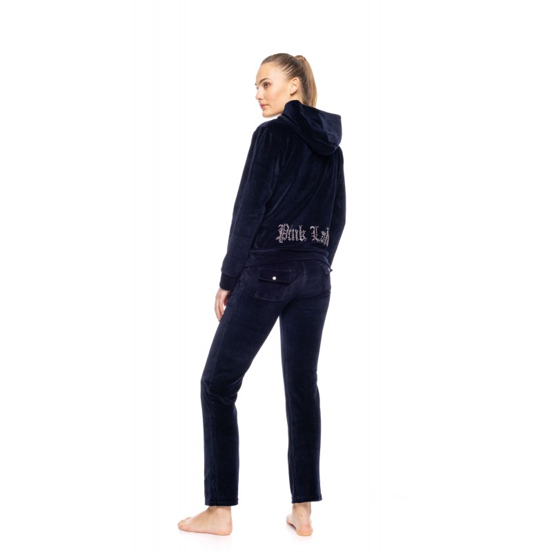 W1000 - Bordo - Velvet Tracsuit Set Pink Label Logo- (W1000)