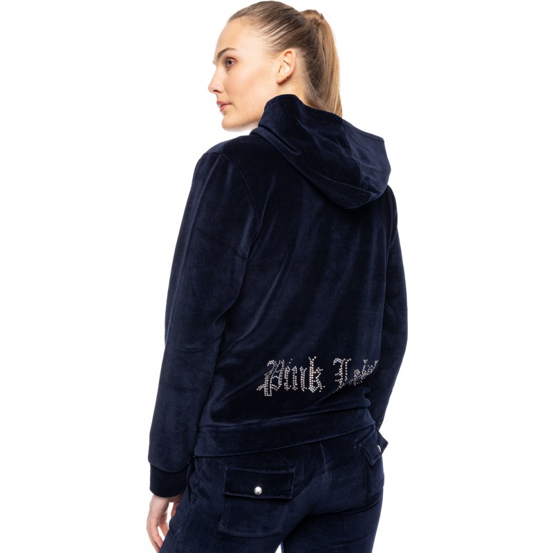 W1000 - Bordo - Velvet Tracsuit Set Pink Label Logo- (W1000)