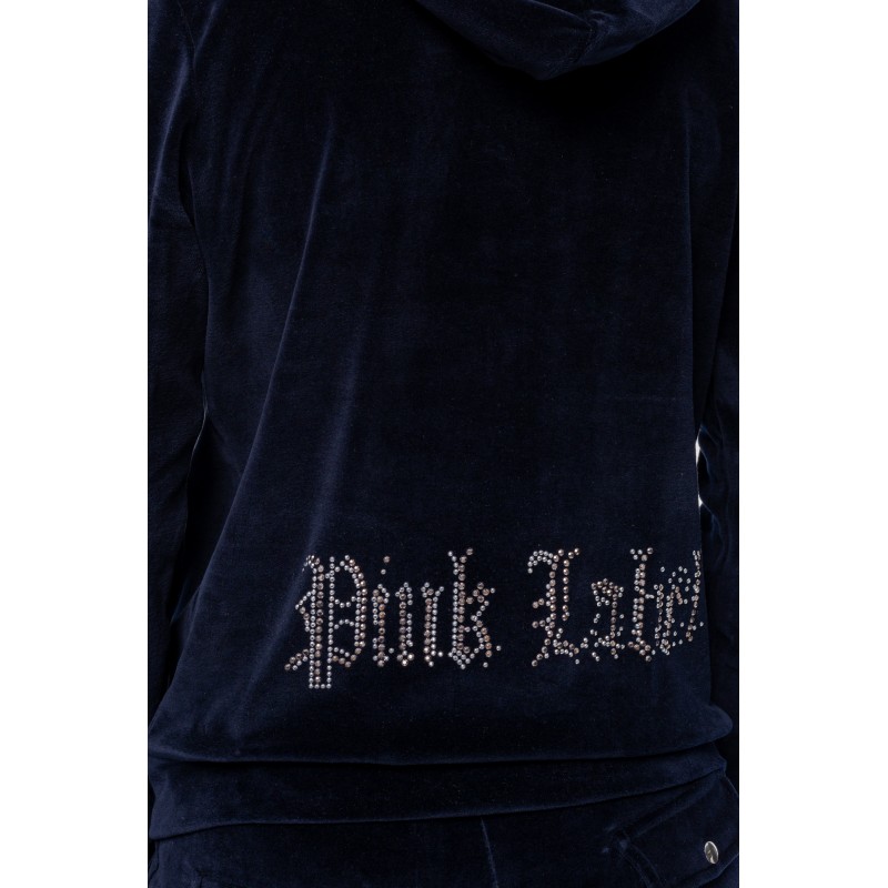 W1000 - Bordo - Velvet Tracsuit Set Pink Label Logo- (W1000)