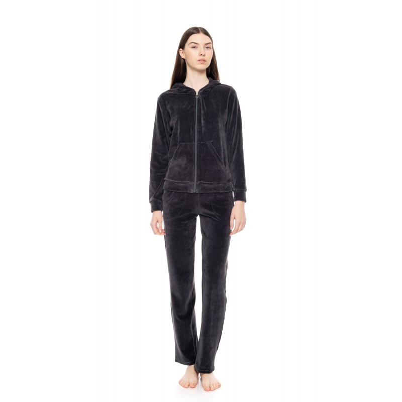 W1000 - Bordo - Velvet Tracsuit Set Pink Label Logo- (W1000)