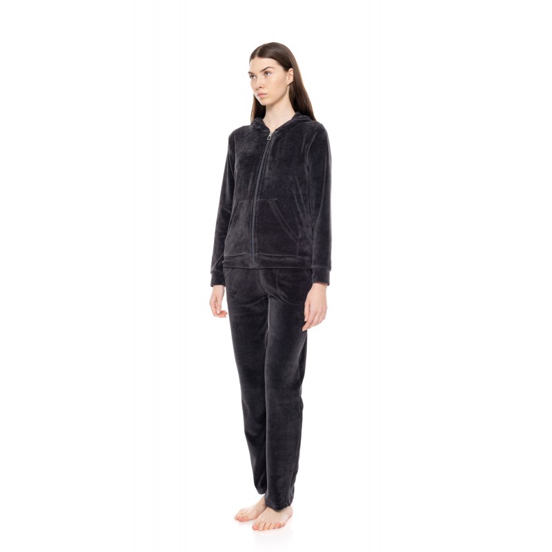 W1000 - Bordo - Velvet Tracsuit Set Pink Label Logo- (W1000)