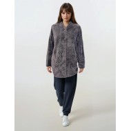 W1058 - Grey Charcoal - ROBE FLEECE WAFFLE- (W1058)