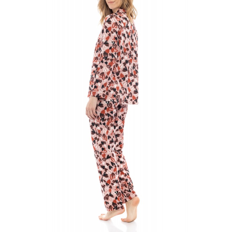 W1152 - Type - PYJAMA BUTTONED PINK HEART- (W1152) W1152 - Type - PYJAMA BUTTONED PINK HEART- (W1152)