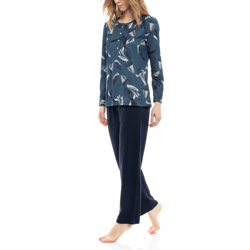 W1165 - Type - PYJAMA BLUE LEAF- (W1165)