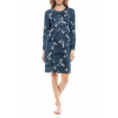 W1166 - Type - NIGHTGOWN BLUE LEAF- (W1166)