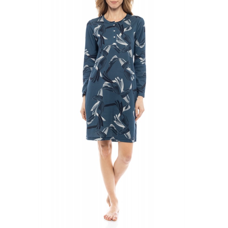 W1166 - Type - NIGHTGOWN BLUE LEAF- (W1166)