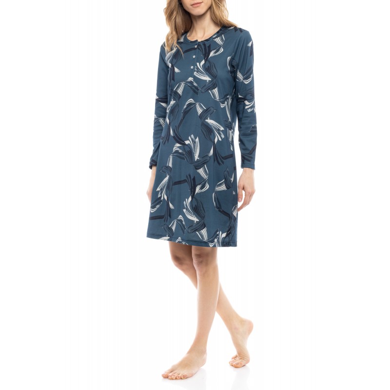 W1166 - Type - NIGHTGOWN BLUE LEAF- (W1166)