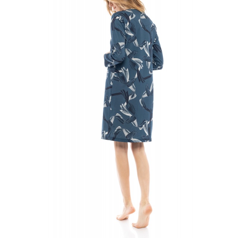 W1166 - Type - NIGHTGOWN BLUE LEAF- (W1166) W1166 - Type - NIGHTGOWN BLUE LEAF- (W1166)